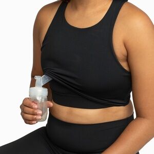 Seamless Black Nursing Sports Bra